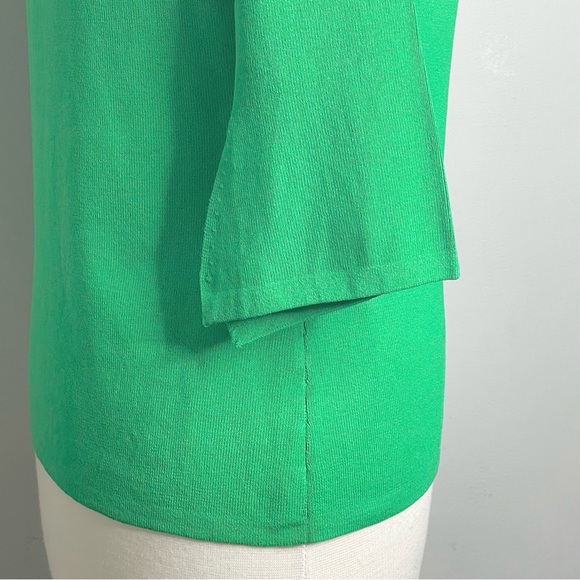 Crystal Double D-Ring Keyhole 3/4 Sleeve Ribbed Tunic Top - Picture 6 of 6